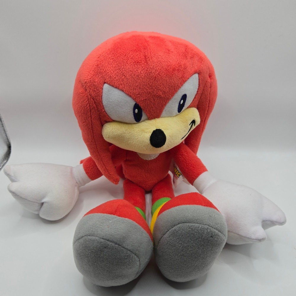 Sonic The Hedgehog Knuckles Plush 2018 TOMY Sega Classic Deluxe 12"‎ Rare Toy